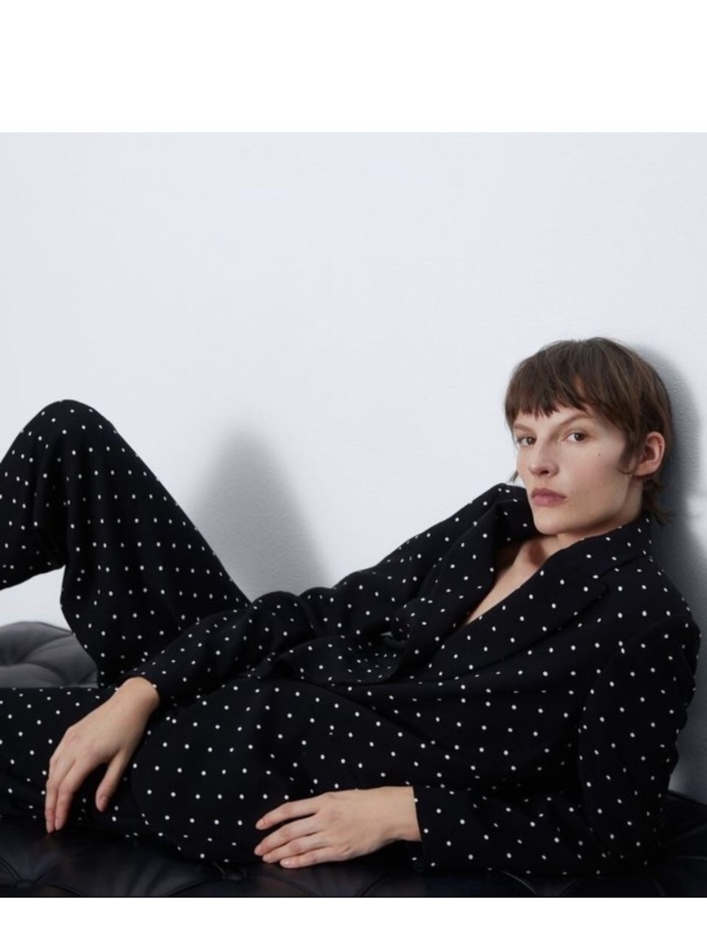 Zara Modern Cut Oversized Blazer Polka Dot Bloggers M